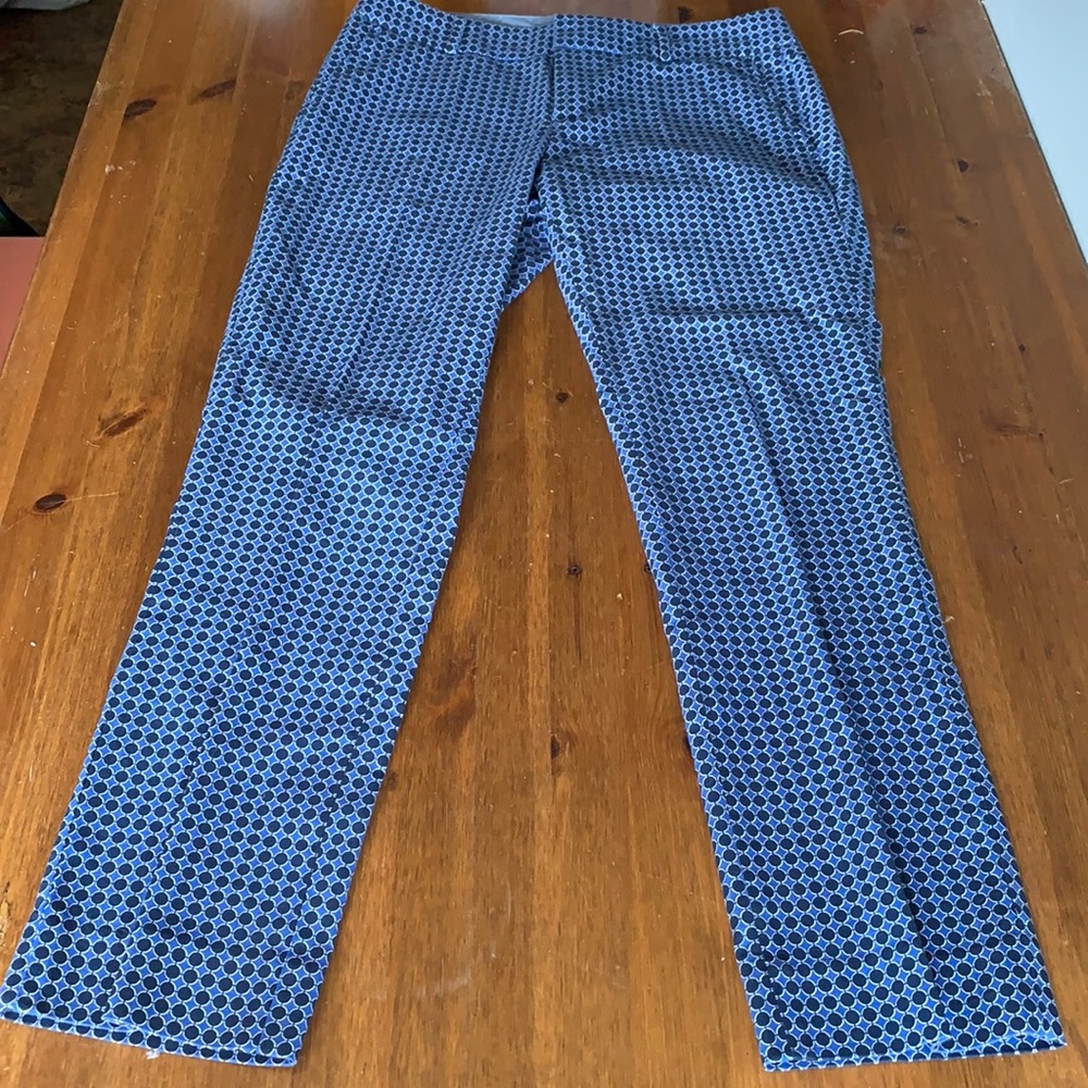 Banana republic print cropped work trouser/pant.